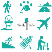 The Tinkle Belle portable female urinal urination device allows women to stand to pee without removing clothing.  Perfect accessory for hiking camping roadtrips dirty toilets airplane travel snow sports boating mobility issues  after surgery