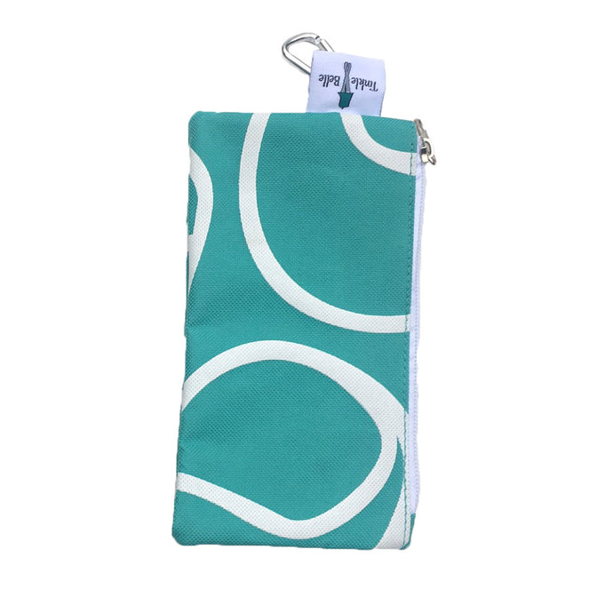 Teal Zippered Carry Case with Caribiner