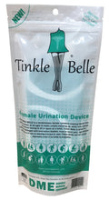 L'accessoire urinaire féminin Tinkle Belle, turquoise et blanc avec trousse